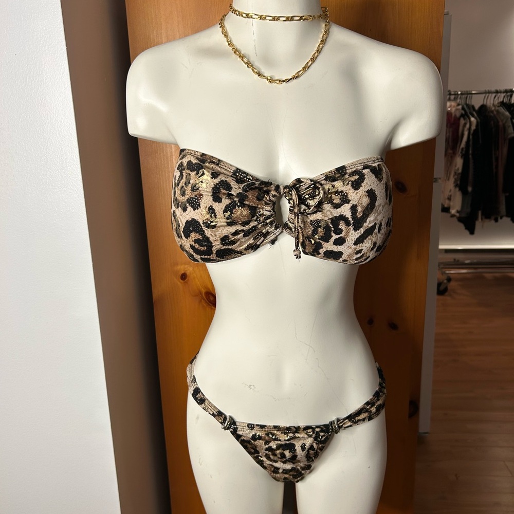 Gorgeous Metallic Brown and Black Leopard Bikini❤️M/L